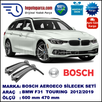 BMW Serie 3 Touring [F 31] 09.2012-..., 600 / 470 mm. BOSCH AEROECO Aparatlı Muz Silecek