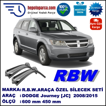 DODGE Journey [JC] 05.08-... 600 / 450 mm. RBW Muz Silecek Seti  2'li Takım. U Kanca Uyumludur.