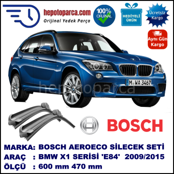 BMW X1 [E 84] 10.2009-..., 600 / 470 mm. BOSCH AEROECO Aparatlı Muz Silecek