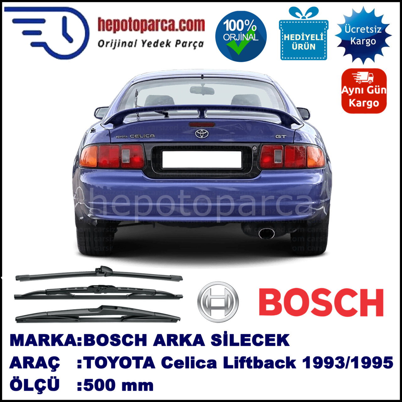 TOYOTA Celica Liftback [T20] 500 mm 11.1993-08.1995 BOSCH Arka Silecek