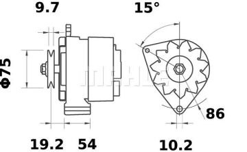 MG 172 Z1660 14V 50A LETRİKA MAHLE ISKRA MG172 72735171 11204540500   3838922071795   612H0570 612H0570