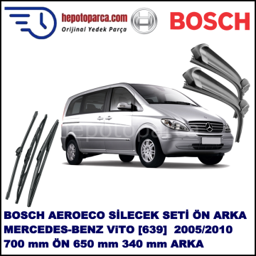 MERCEDES-BENZ Vito [639 T0N] 09,2005-08,2010 Bosch Aeroeco Ön ve Arka Silecek Takımı