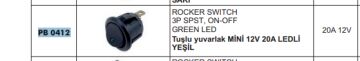 YUVARLAK YEŞİL LEDLİ KÜÇÜK ANAHTAR