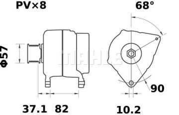 MG 132 Z1660 14V 200A LETRİKA MAHLE ISKRA MG132 72735131 11204818500   3838922094596 47384740