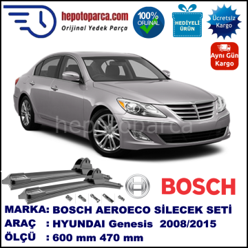 HYUNDAI Genesis Sedan  05.2008-..., 600 / 470 mm. BOSCH AEROECO Aparatlı Muz Silecek