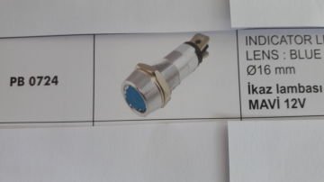 ENG PB 0724 ENG İKAZ LAMBASI METAL BÜYÜK LEDLİ MAVİ 12V