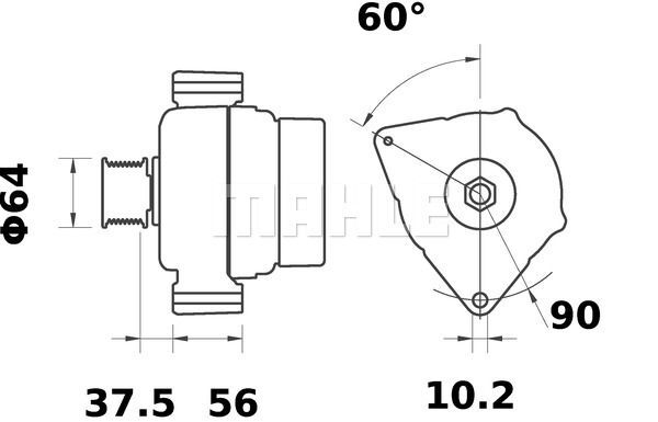 MG 620 Z1660 14V 100A LETRİKA MAHLE ISKRA MG620 72735619 11204666500   ED0011574230