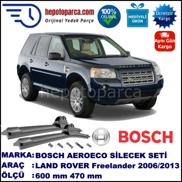 LAND ROVER  Freelander II [LF] 10.2006-..., 600 / 470 mm. BOSCH AEROECO Aparatlı Muz Silecek