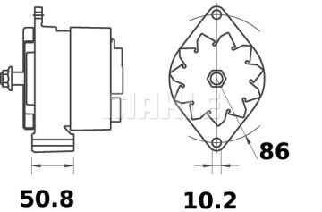 MG 135 Z1660 14V 120A LETRİKA MAHLE ISKRA MG135 72735134 11204772500   6220 167 M91