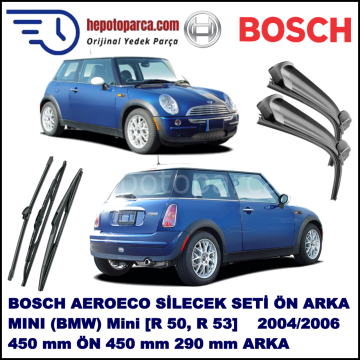 MINI (BMW) Mini [R 50, R 53] 08,2004-11,2006 Bosch Aeroeco Ön ve Arka Silecek Takımı