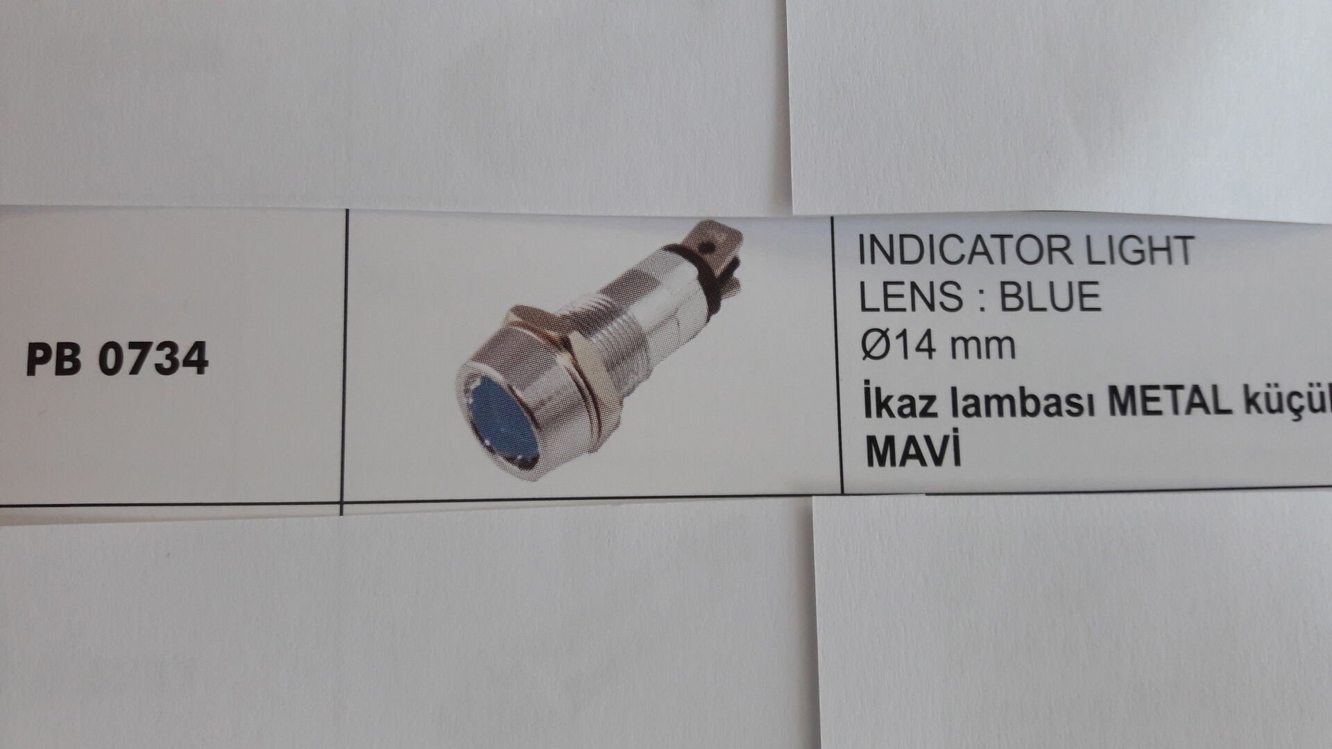 İKAZ LAMBASI METAL KÜÇÜK LEDLİ MAVİ 12V
