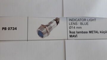 İKAZ LAMBASI METAL KÜÇÜK LEDLİ MAVİ 12V