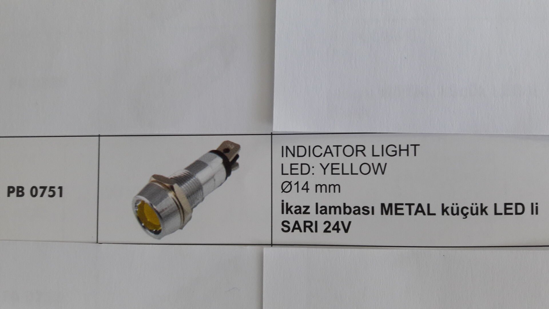 İKAZ LAMBASI METAL KÜÇÜK LEDLİ SARI