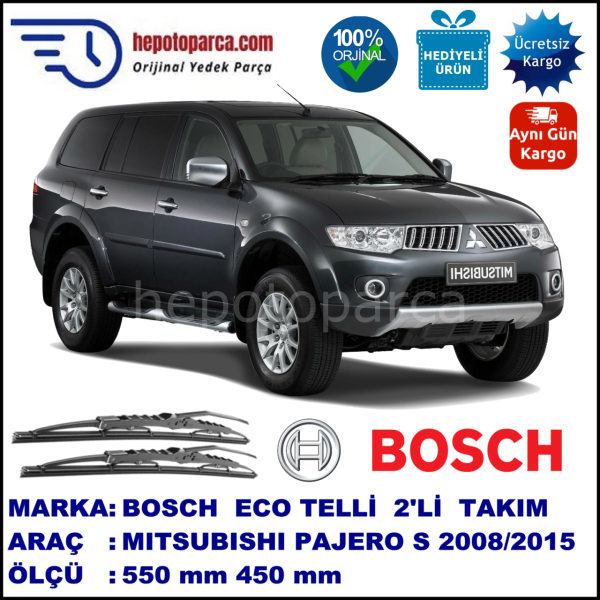 MITSUBISHI Pajero Sport [KH] 07.08-... 550 / 450 mm. BOSCH ECO Telli Silecek 2'li Takım