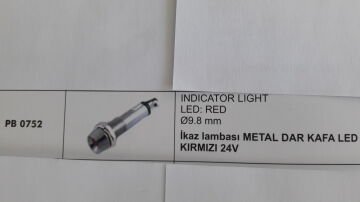 İKAZ LAMBASI METAL DAR KAFA LEDLİ KIRMIZI
