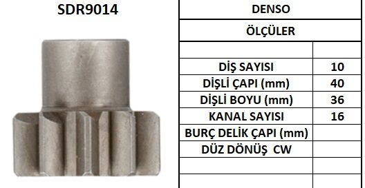 SDR9014  MARS DISLISI-10 DISLI KAFASI NIPPON DENSO 16981 17348 17380 17385 17388 17391 17393 17399 17458 17609 17611 17613 17614 9402 133353 233451 280993270 283003690 63904025