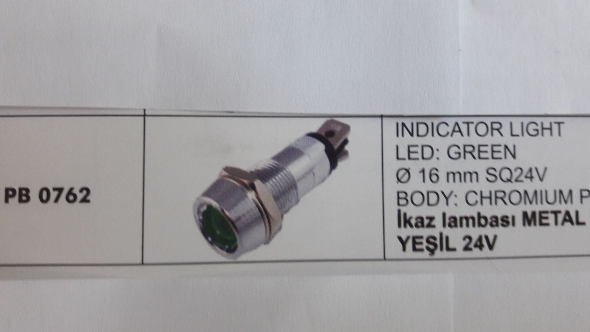 İKAZ LAMBASI METAL BÜYÜK LEDLİ YEŞİL