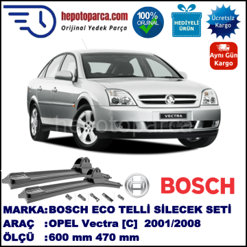 OPEL Vectra [C] 09.2001-10.2008, 600 / 470 mm. BOSCH AEROECO Aparatlı Muz Silecek