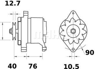 MG 583 Z1660 14V 70A LETRİKA MAHLE ISKRA MG583 72735582 11209402517 BOSCH 0986041771 DELCOREMY DRA3296 LR 170420