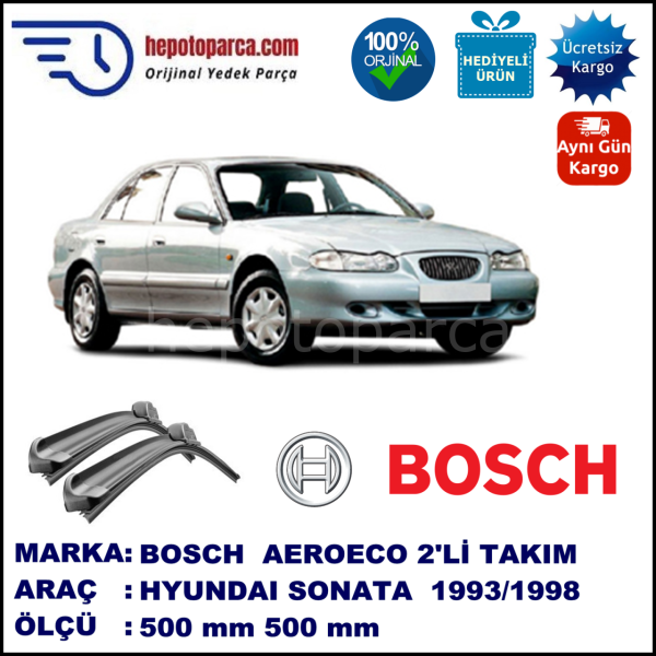 HYUNDAI Sonata II [Y3] 07.1993-06.1998, 500 / 500 mm. BOSCH AEROECO Aparatlı Muz Silecek