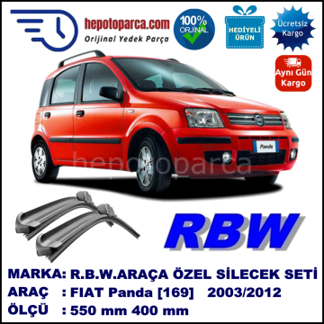 FIAT Panda [169..] 10.03-12.12 550 / 400 mm. RBW Muz Silecek Seti  2'li Takım. U Kanca Uyumludur.