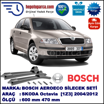 SKODA Octavia [1Z3] 05.2004-..., 600 / 470 mm. BOSCH AEROECO Aparatlı Muz Silecek