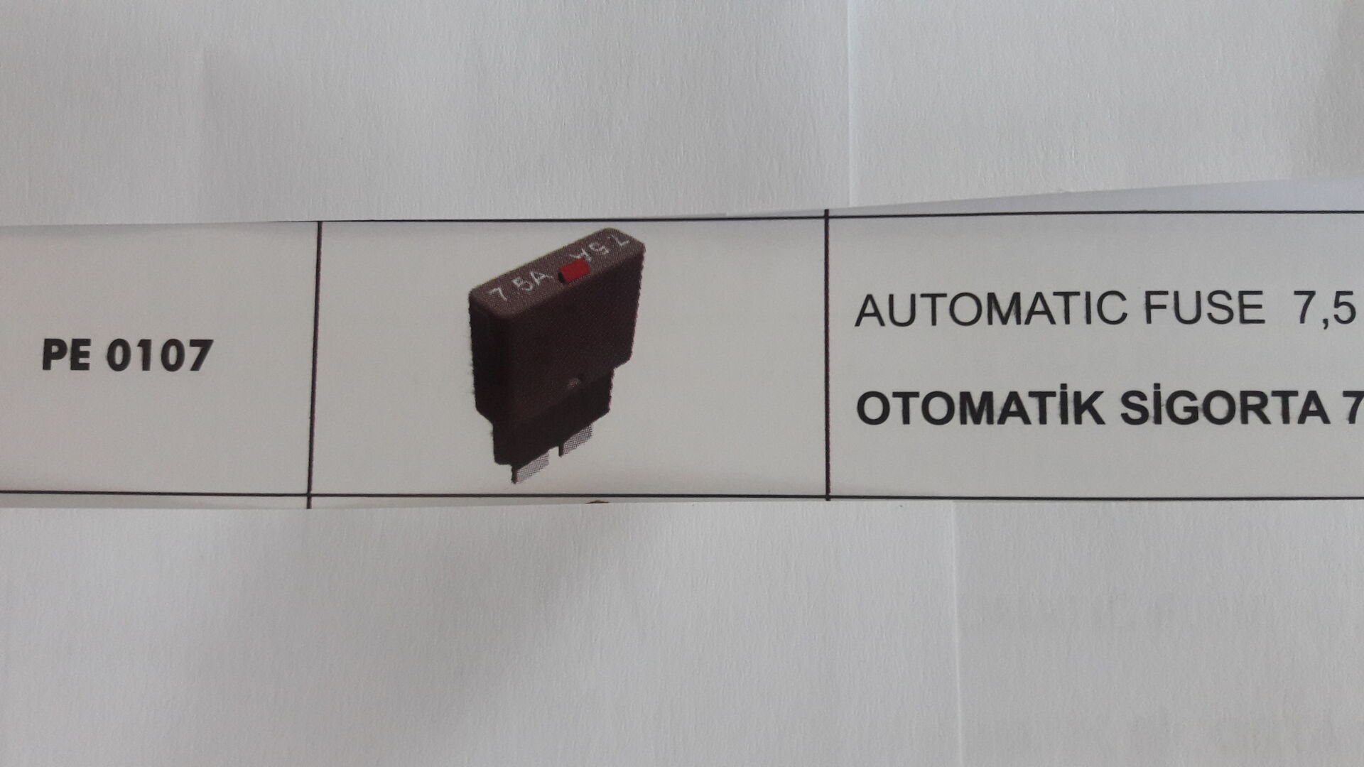 OTOMATİK SİGORTA 7,5 AMP.