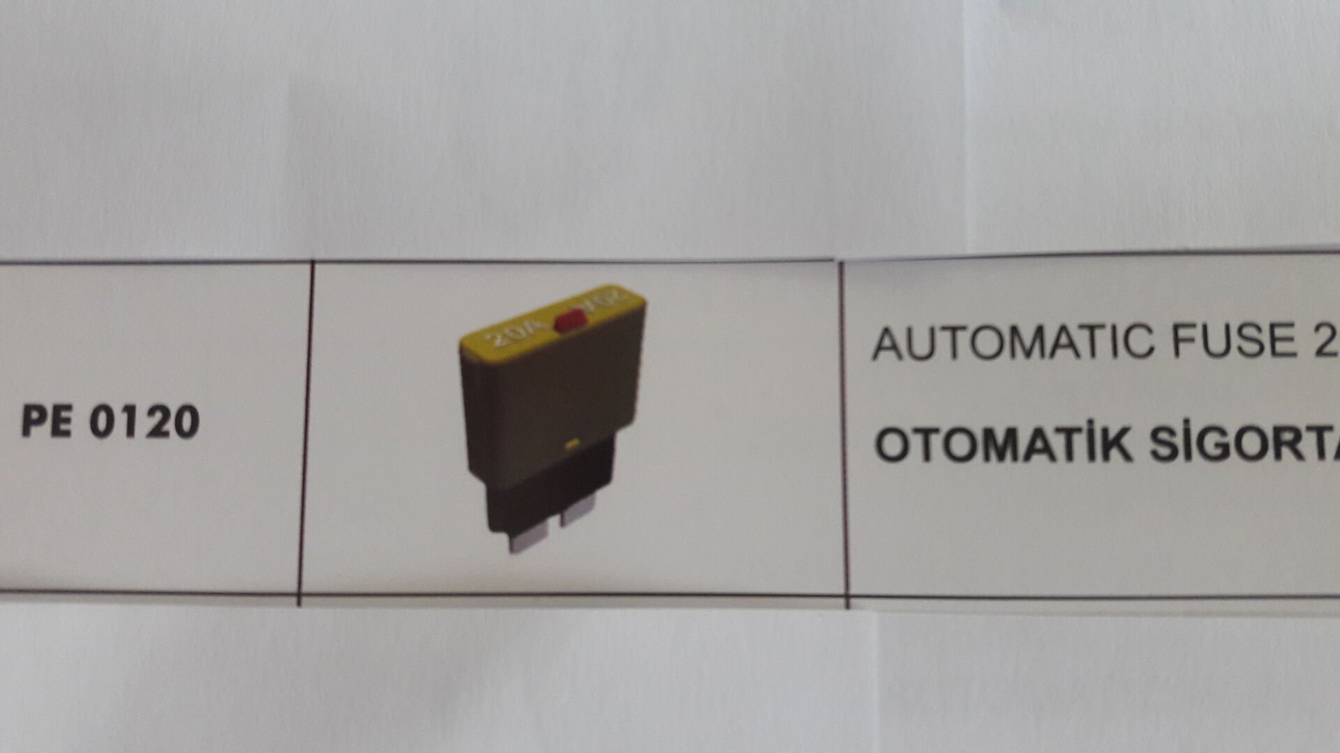 OTOMATİK SİGORTA 20 AMP.