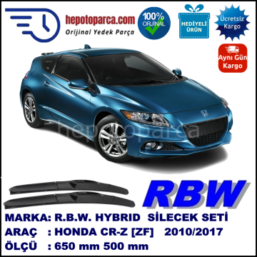 HONDA CR-Z [ZF] 03.10-... 650 / 500 mm. RBW Hybrid Silecek Seti. U Kanca Uyumlu Hibrit