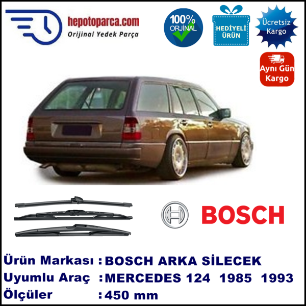 MERCEDES-BENZ Serie 124 (T-Modell)  450 mm 01.1985-08.1993 BOSCH Arka Silecek