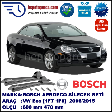 VW Eos [1F7,1F8] 05.2006-..., 600 / 470 mm. BOSCH AEROECO Aparatlı Muz Silecek
