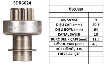 SDR6024  MARŞ DİŞLİSİ TOYOTA CORONA SPRİNTER MERCEDES 2840 16215 16218 16230 16242 16245 16260 16261 16633 16646 29024830 2801122010 2801122020 2801122022 2801123020 2801124020 283000851 283001020 283001540 283001542 10101840 MD604047 MD604048 MD604080