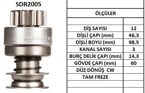 SDR2005  MARŞ DİŞLİSİ 12D 37MT  ELİPS FİR 624 10624 10640 131481 1985262 10106240