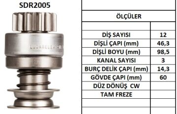 SDR2005  MARŞ DİŞLİSİ 12D 37MT  ELİPS FİR 624 10624 10640 131481 1985262 10106240