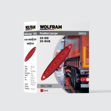 39032 YAN POZİSYON LAMBA 6 LED KIRMIZI (E)BELGELİ 12V 3W