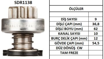 SDR1138 MARŞ DİŞLİSİ 9 DİŞ LAND ROVER DEFENDER 2116 861 136743 9002336226 10108610 53682