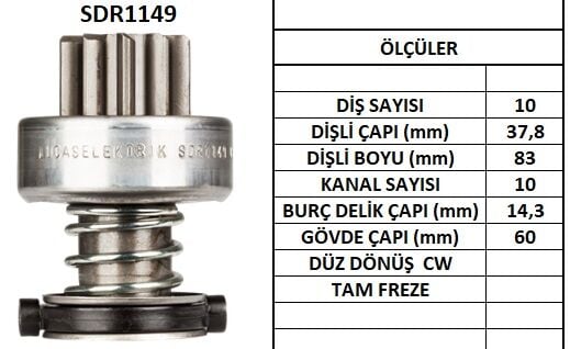 SDR1149 MARŞ DİŞLİSİ 10 DİŞ MAN TGA YM 1178 234087 10111780 6033ADO200 52882