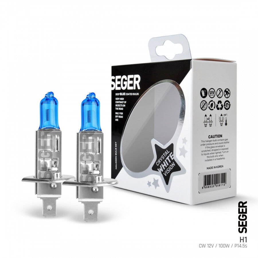 205931 H1 12V 100W (4.500K BEYAZ IŞIK) TAKIM P14.5S CRYSTAL WHİTE YÜKSEK GÜÇ