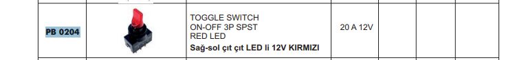 SAĞ SOL ÇIT ÇIT LEDLİ 12V KIRMIZI