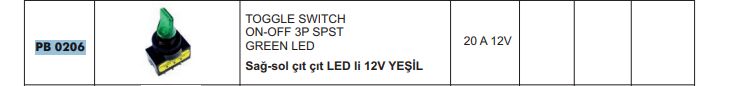 SAĞ SOL ÇIT ÇIT LEDLİ 12V YEŞİL