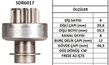 SDR6017 MARŞ DİŞLİSİ MİTSU.TİP KUBOTA 9 DİŞ(0584) 1895 16791 18162 584 133454 10105840 M191T22271 M191T22871 M191T23171 61183