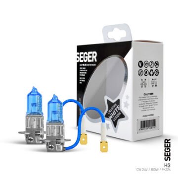206327 H3 24V AMPUL 100W (4.500K BEYAZ IŞIK) TAKIM PK22S CRYSTAL WHİTE YÜKSEK GÜÇ