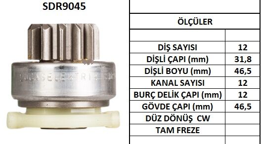 SDR9045 MARŞ DİŞLİSİ FORD MERCURU LİNCOLN 12 DİŞ  SD341 F2VY11350A