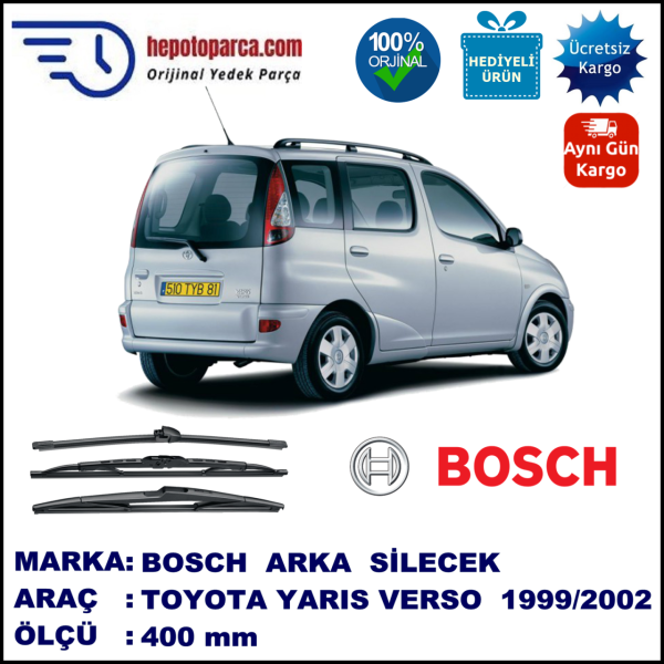 TOYOTA Yaris Verso [P2] 400 mm 08.1999-11.2002 BOSCH Arka Silecek