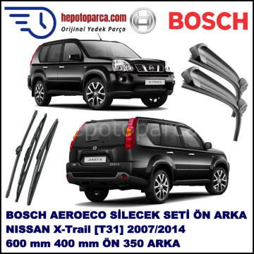 NISSAN X-Trail [T31] 04,2007-,,, Bosch Aeroeco Ön ve Arka Silecek Takımı