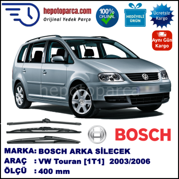 VW Touran [1T1] 400 mm 02.2003-08.2003 BOSCH Arka Silecek
