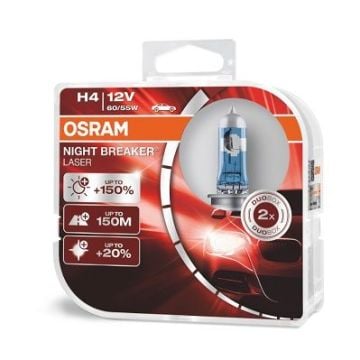 64193 NL12V H4 AMPÜL %150 FAZLA IŞIK 20 BEYAZ IŞIK NIGT LASER HCB