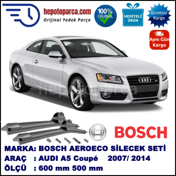 AUDI A5 Coupé [8T3] 11.2007-..., 600 / 500 mm. BOSCH AEROECO Aparatlı Muz Silecek