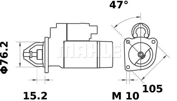 MS 179 Z1660 12V Z10 LETRİKA MAHLE ISKRA MS179 72735807 11130963500 BOSCH 0001112012  998610700014