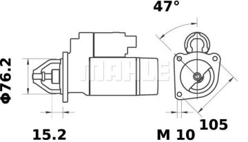 MS 179 Z1660 12V Z10 LETRİKA MAHLE ISKRA MS179 72735807 11130963500 BOSCH 0001112012  998610700014